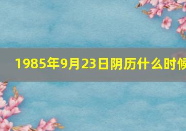 1985年9月23日阴历什么时候