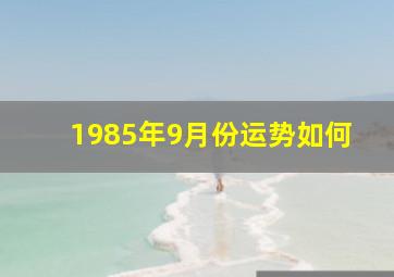 1985年9月份运势如何