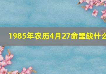 1985年农历4月27命里缺什么