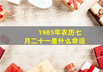 1985年农历七月二十一是什么命运