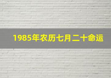 1985年农历七月二十命运