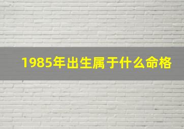 1985年出生属于什么命格