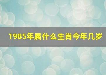 1985年属什么生肖今年几岁