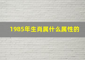 1985年生肖属什么属性的