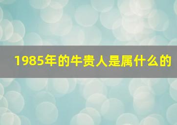 1985年的牛贵人是属什么的