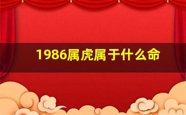 1986属虎属于什么命