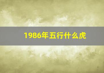 1986年五行什么虎