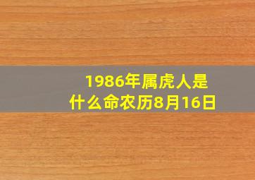 1986年属虎人是什么命农历8月16日