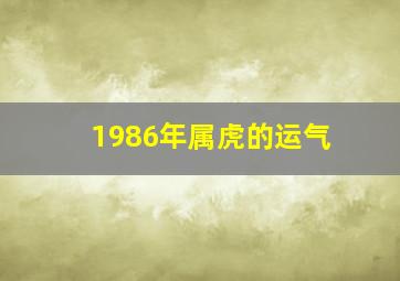 1986年属虎的运气