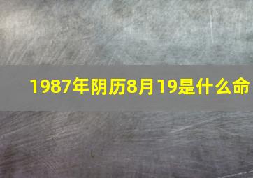 1987年阴历8月19是什么命