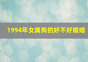 1994年女属狗的好不好婚姻