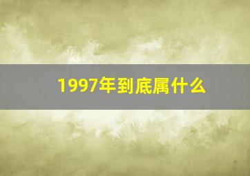 1997年到底属什么