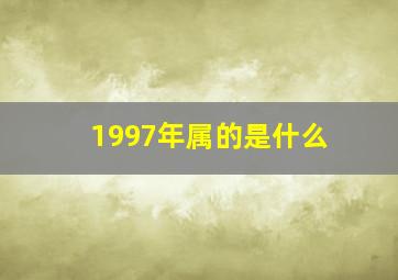 1997年属的是什么