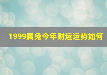 1999属兔今年财运运势如何