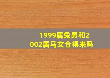 1999属兔男和2002属马女合得来吗