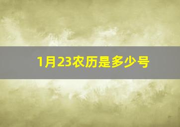 1月23农历是多少号