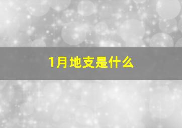 1月地支是什么