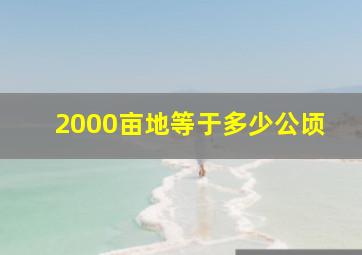 2000亩地等于多少公顷