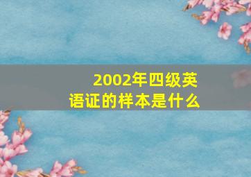 2002年四级英语证的样本是什么