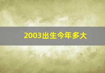 2003出生今年多大