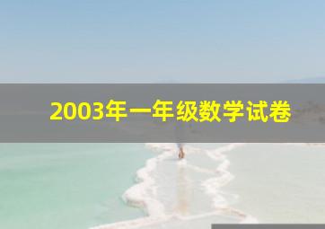 2003年一年级数学试卷