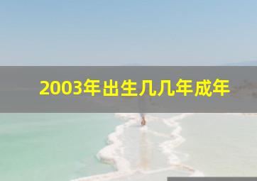 2003年出生几几年成年