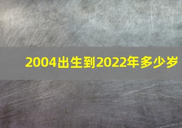 2004出生到2022年多少岁