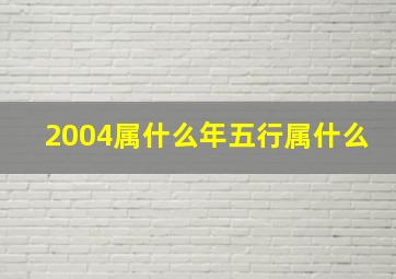 2004属什么年五行属什么