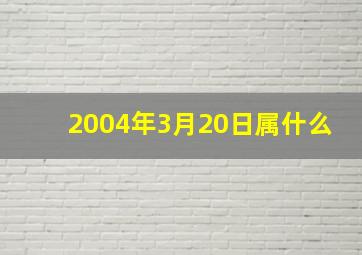 2004年3月20日属什么