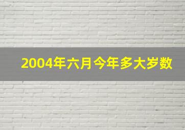 2004年六月今年多大岁数