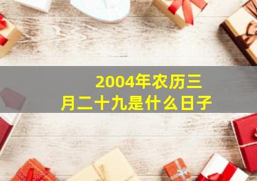 2004年农历三月二十九是什么日子