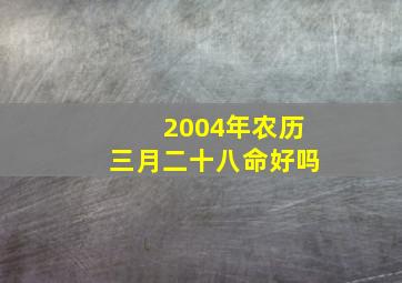 2004年农历三月二十八命好吗