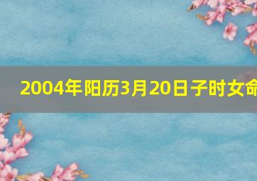 2004年阳历3月20日子时女命