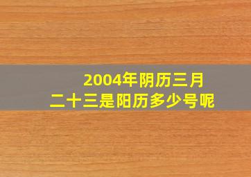 2004年阴历三月二十三是阳历多少号呢