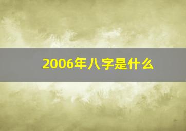 2006年八字是什么