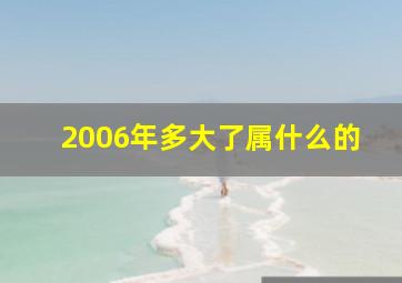 2006年多大了属什么的