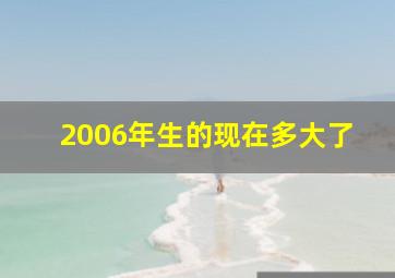 2006年生的现在多大了