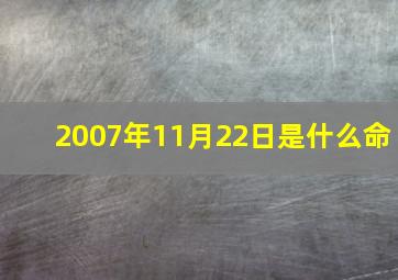 2007年11月22日是什么命