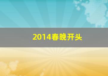 2014春晚开头