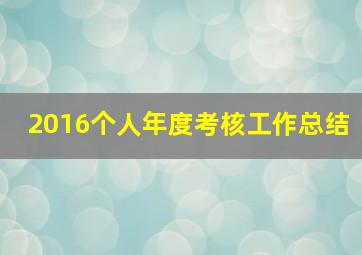 2016个人年度考核工作总结