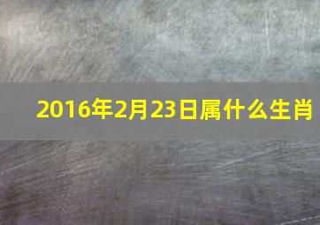 2016年2月23日属什么生肖