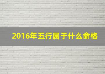 2016年五行属于什么命格