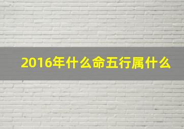 2016年什么命五行属什么