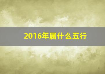 2016年属什么五行