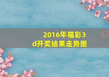 2016年福彩3d开奖结果走势图