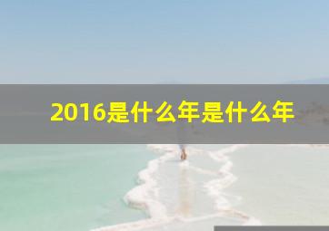 2016是什么年是什么年