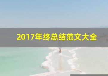 2017年终总结范文大全