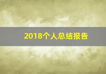 2018个人总结报告