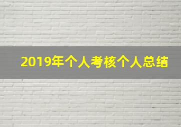 2019年个人考核个人总结