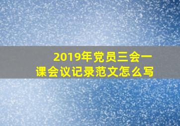 2019年党员三会一课会议记录范文怎么写